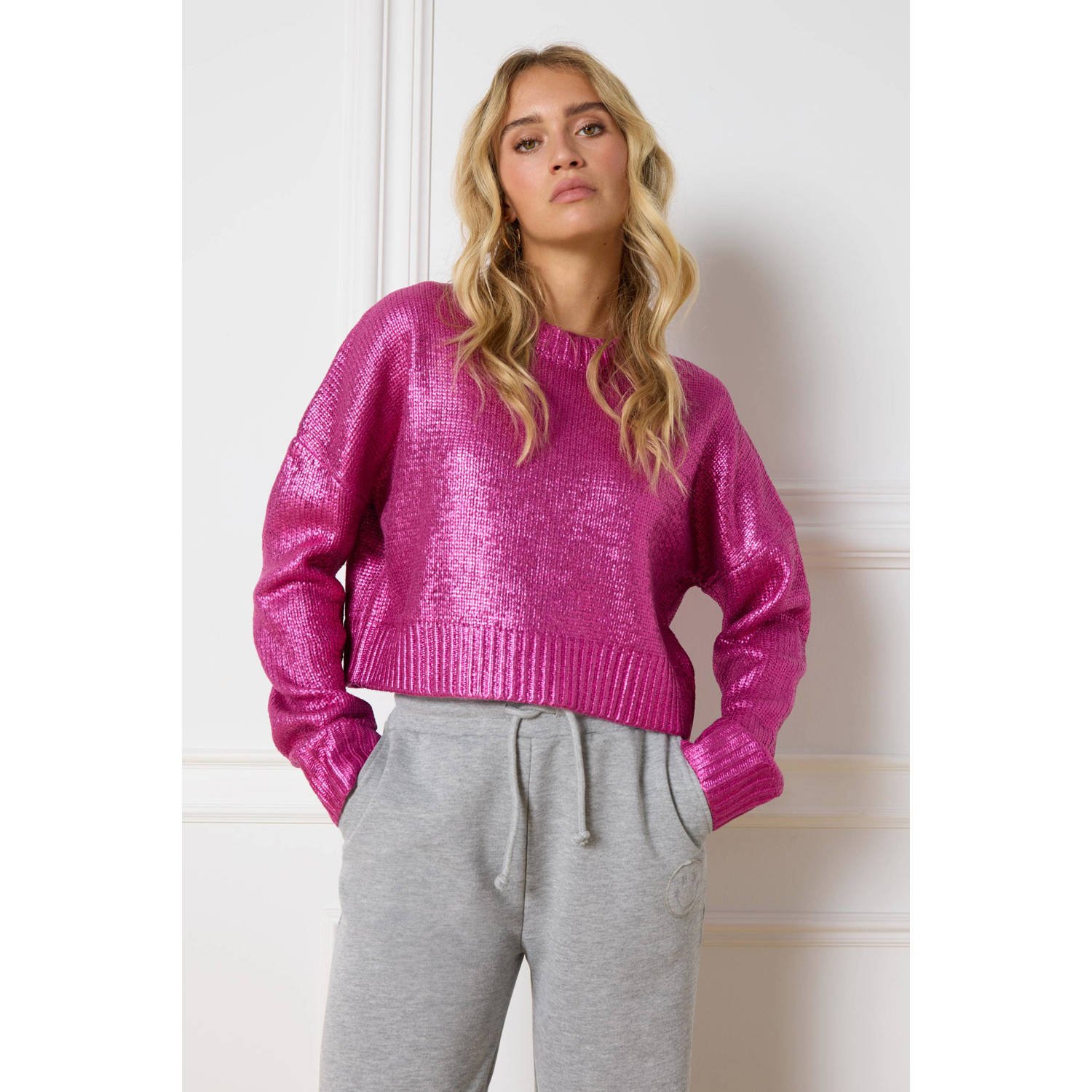 Refined Department coated trui MAY paars