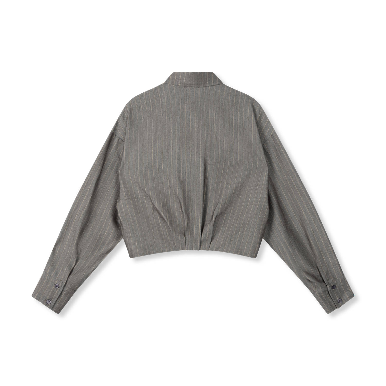 Refined Department cropped blouse LYLOE met krijtstreep grijs