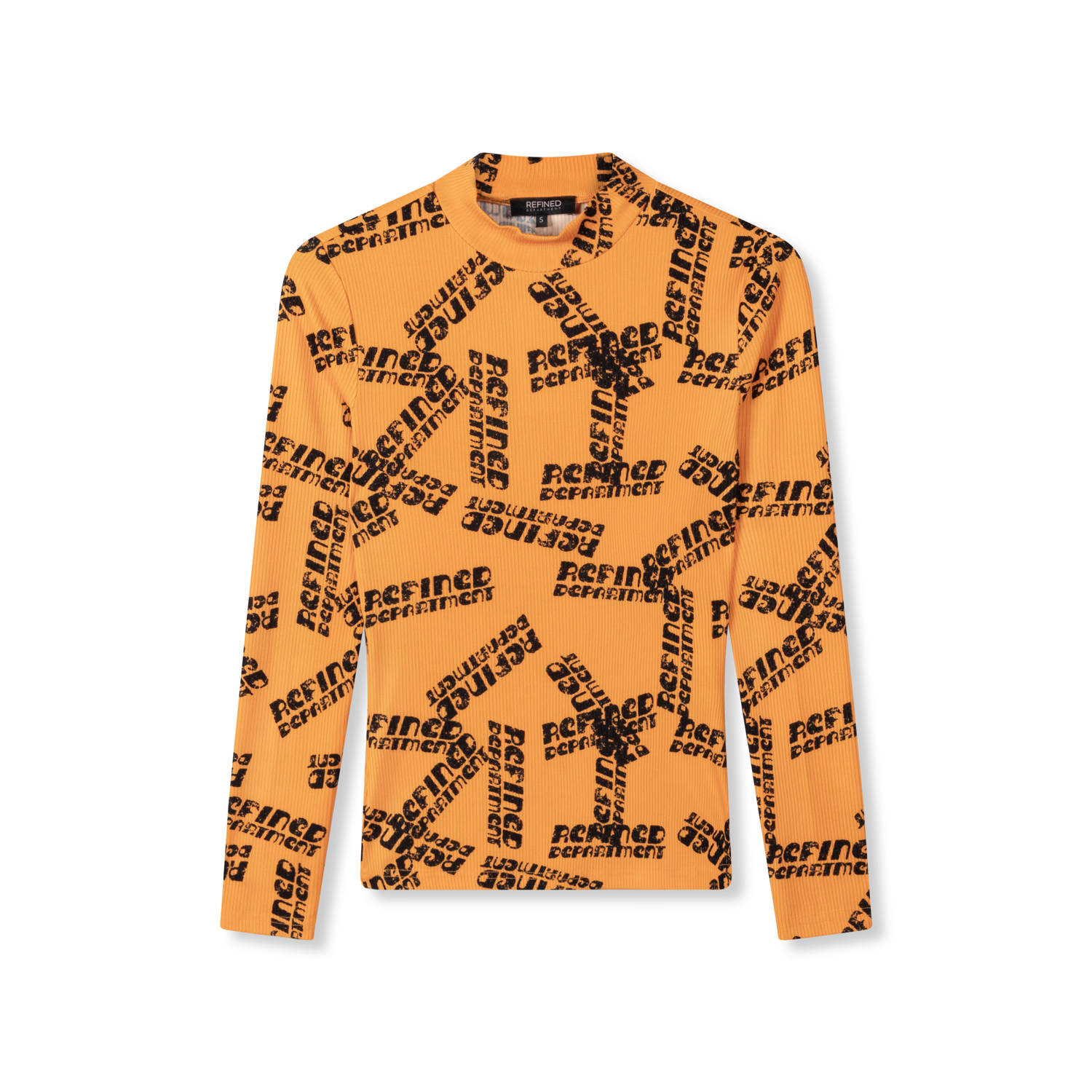 Refined Department top RILEY met logoprint geel