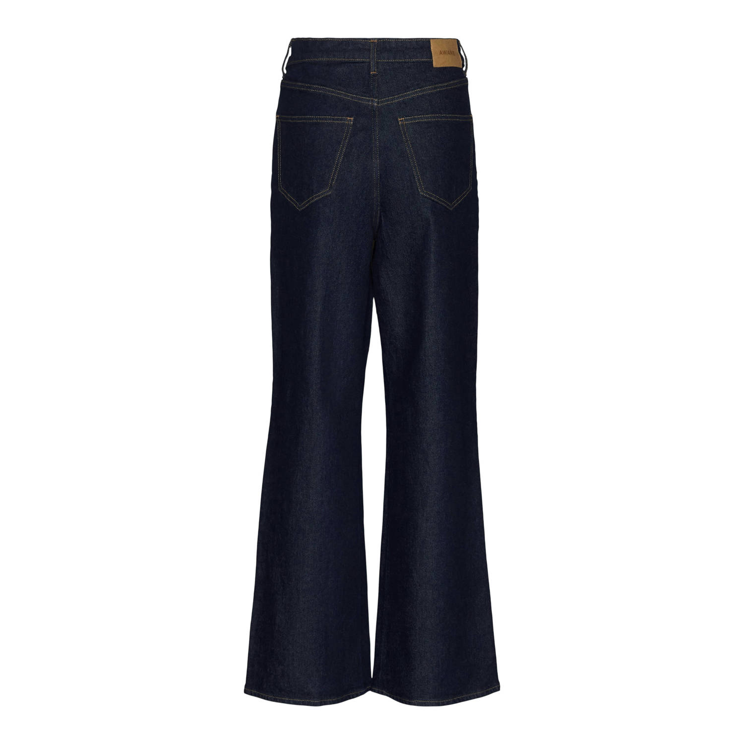 AWARE high waist wide leg jeans VMREBECCA dark blue denim