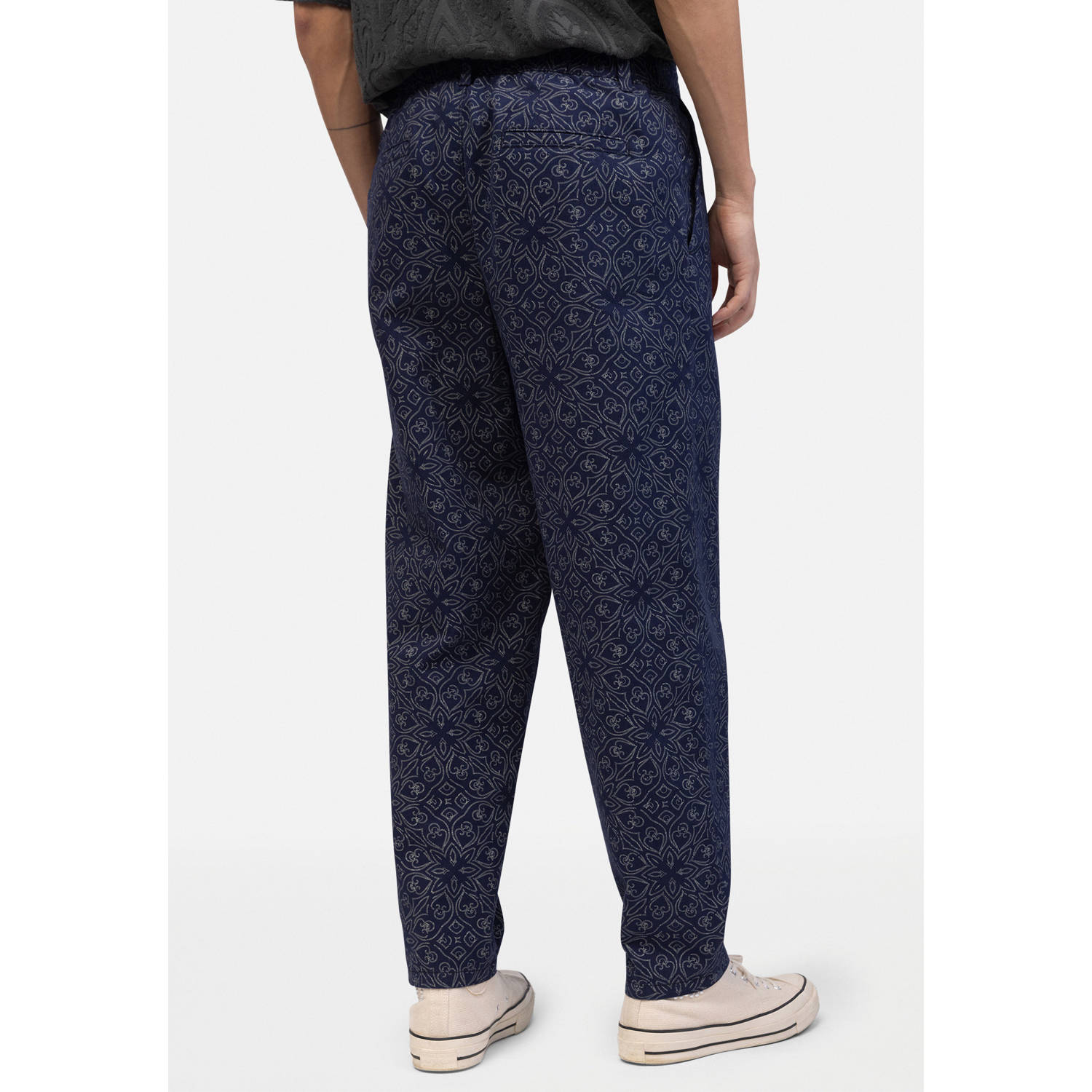 Redefined Rebel comfort fit casual broek donkerblauw