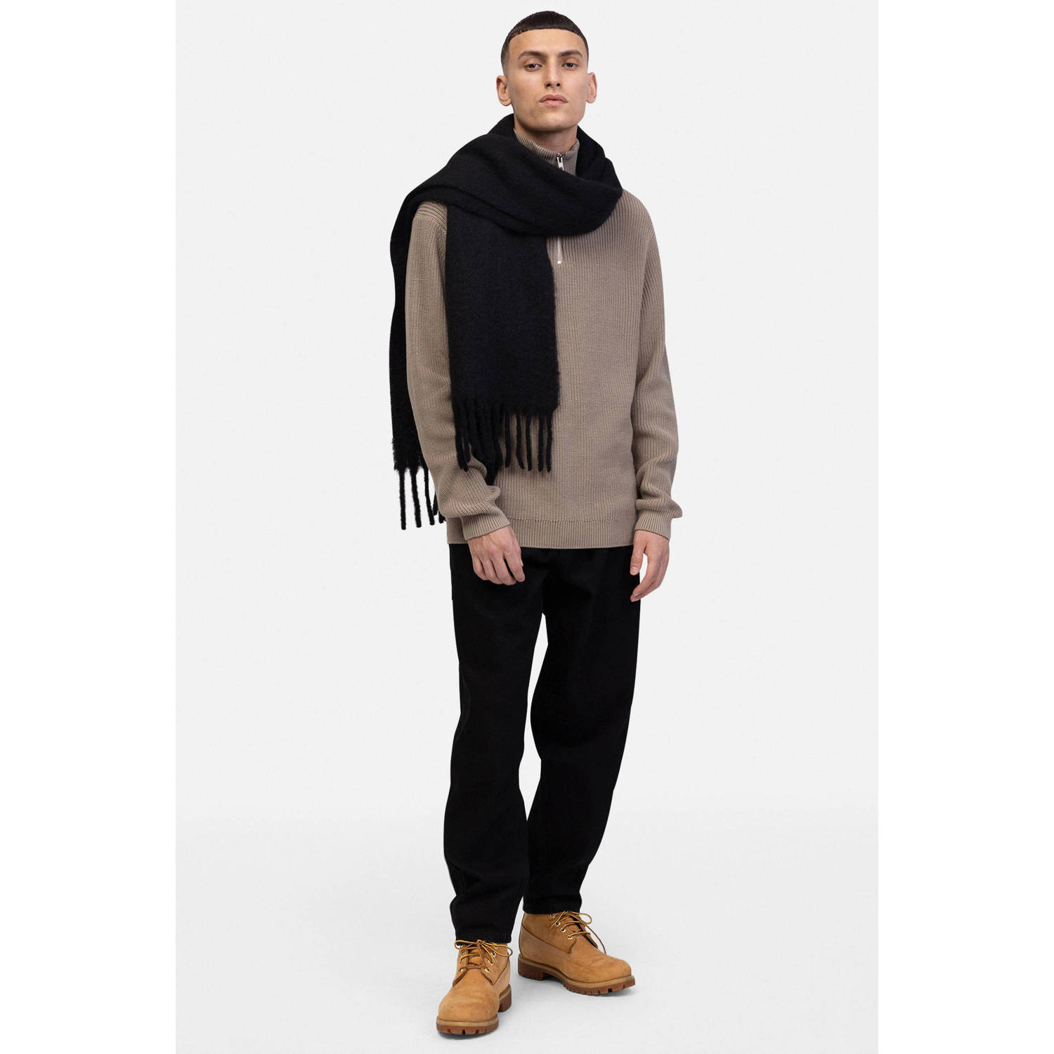 Redefined Rebel grof gebreide trui kaki