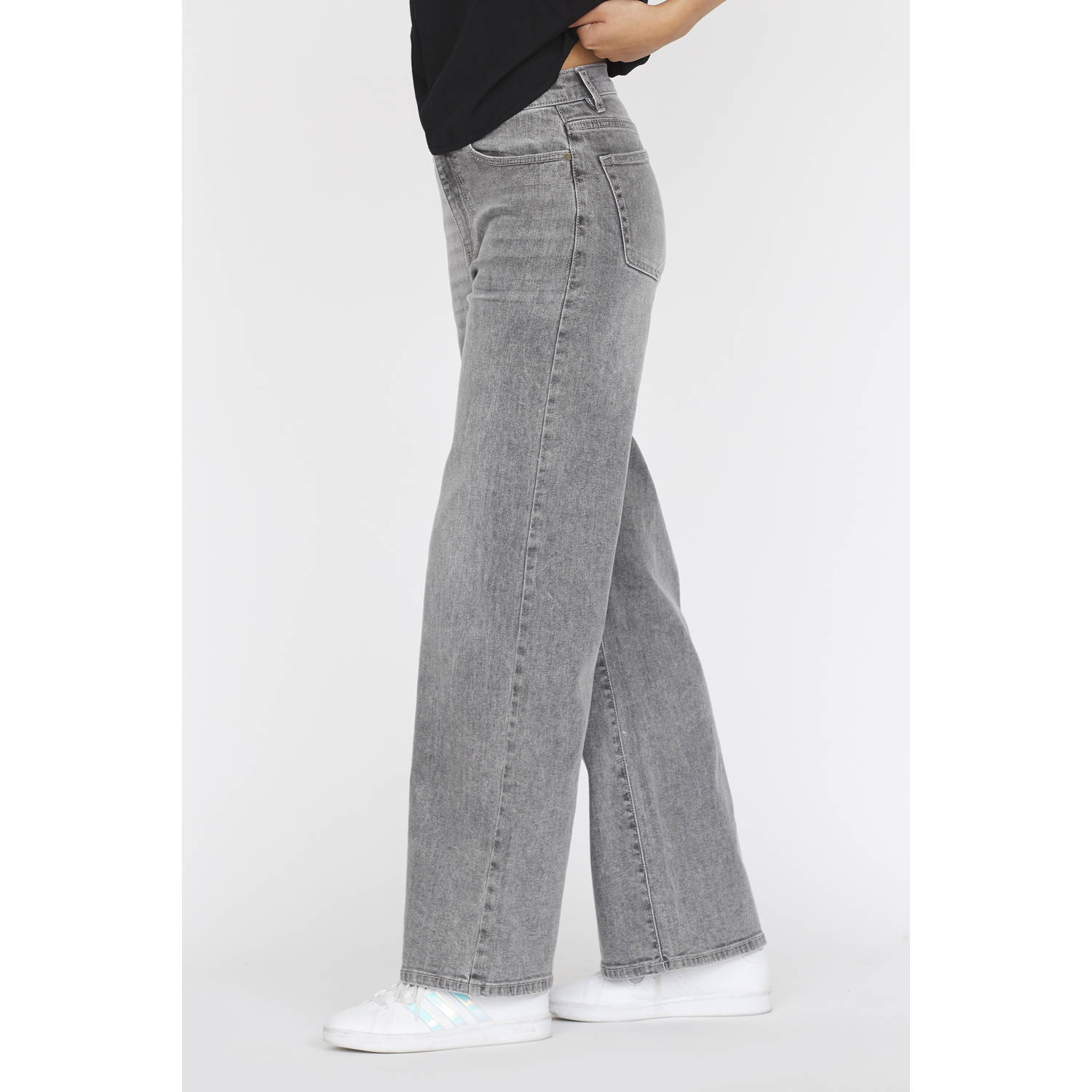 SisterS Point high waist wide leg jeans grey denim
