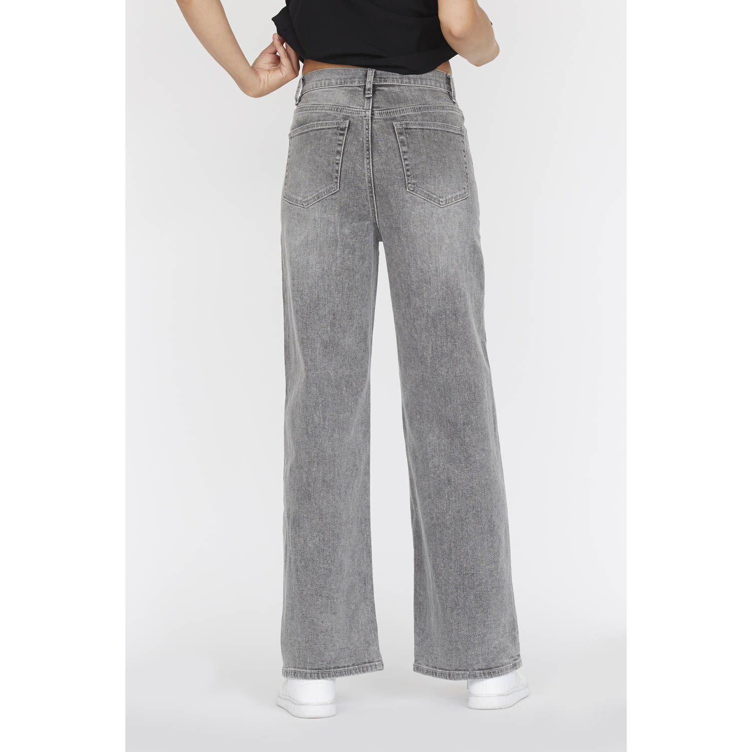 SisterS Point high waist wide leg jeans grey denim