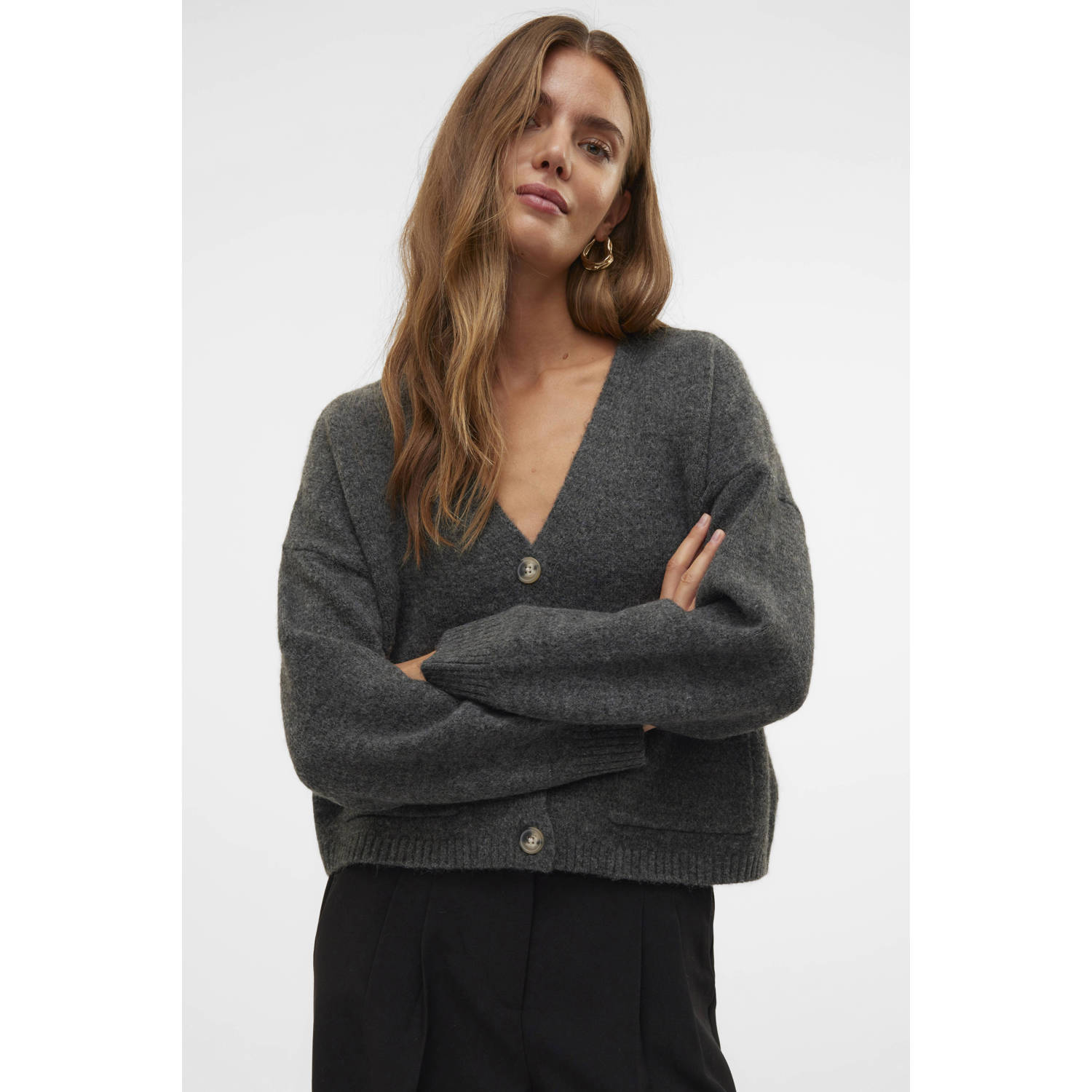 AWARE gemêleerd vest met wol grijs