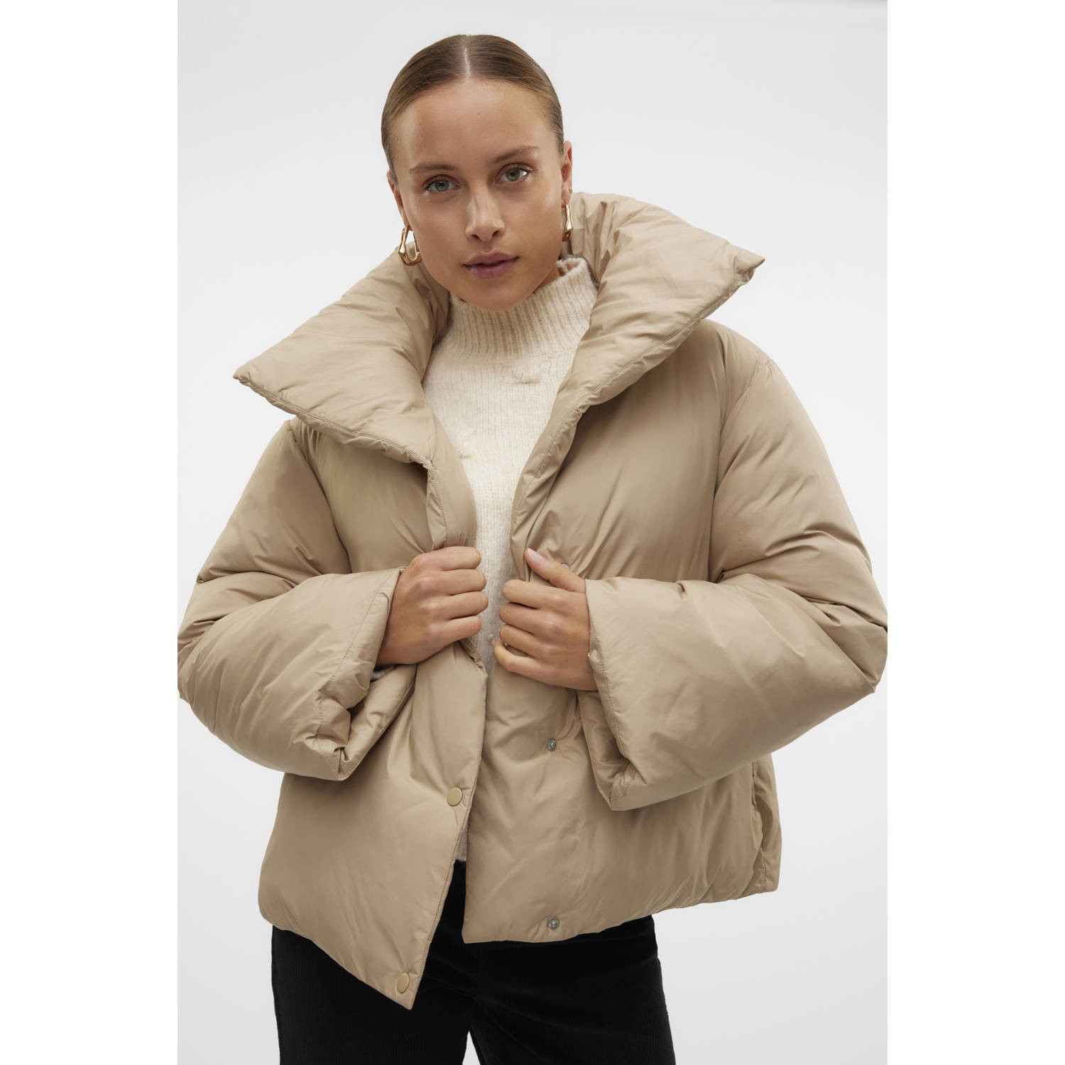 AWARE gewatteerde winterjas beige