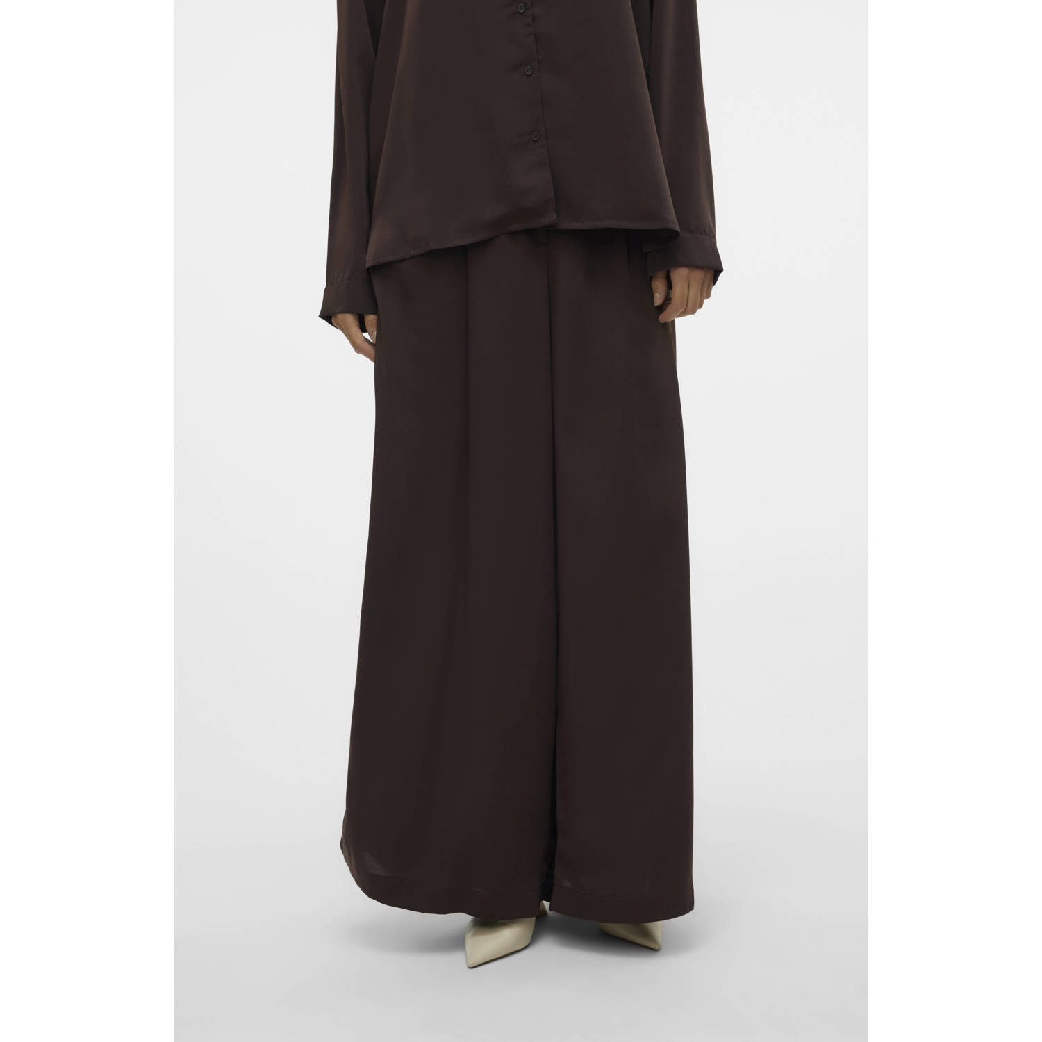 AWARE VMMARA wide leg broek bruin
