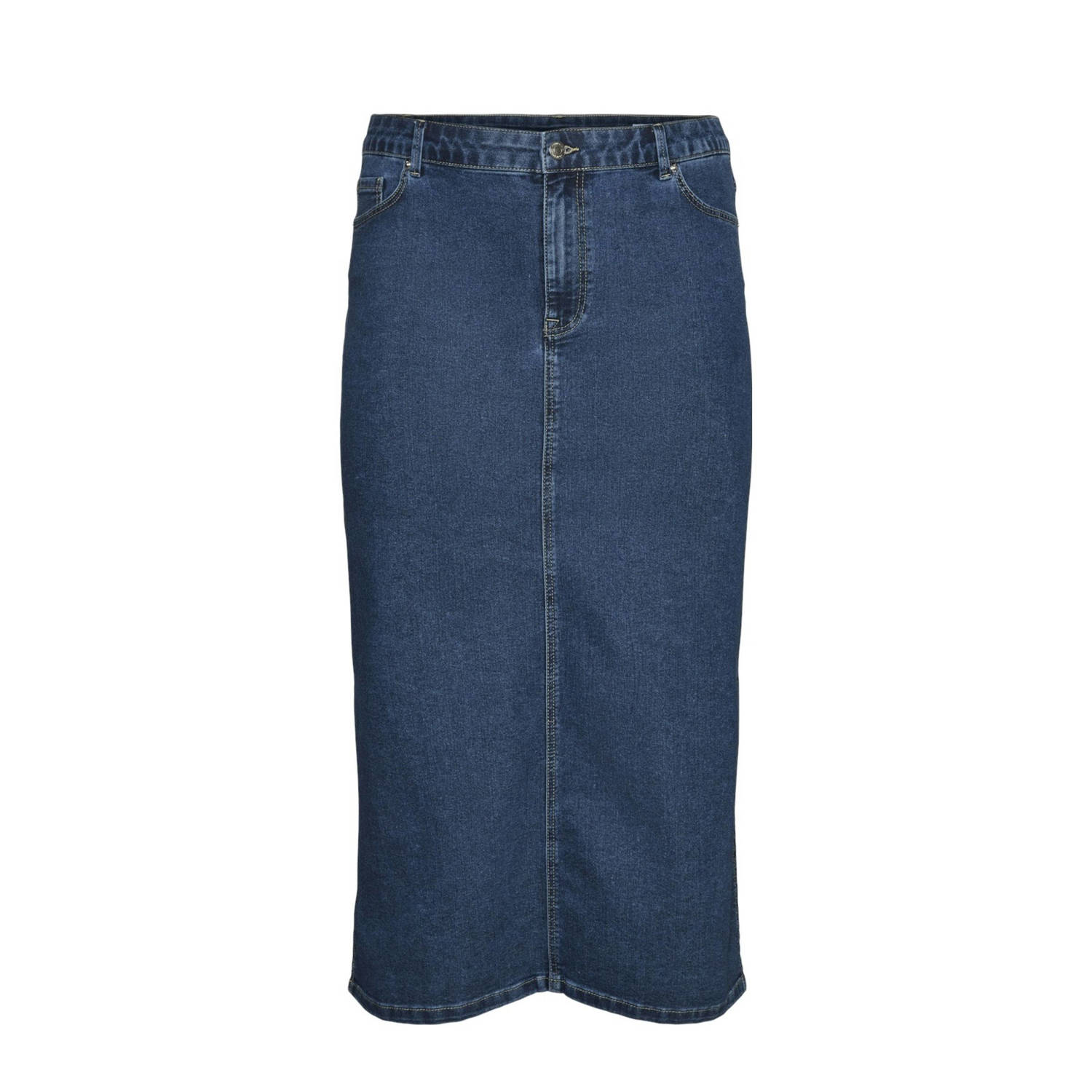 VERO MODA CURVE denim spijkerrok dark blue denim