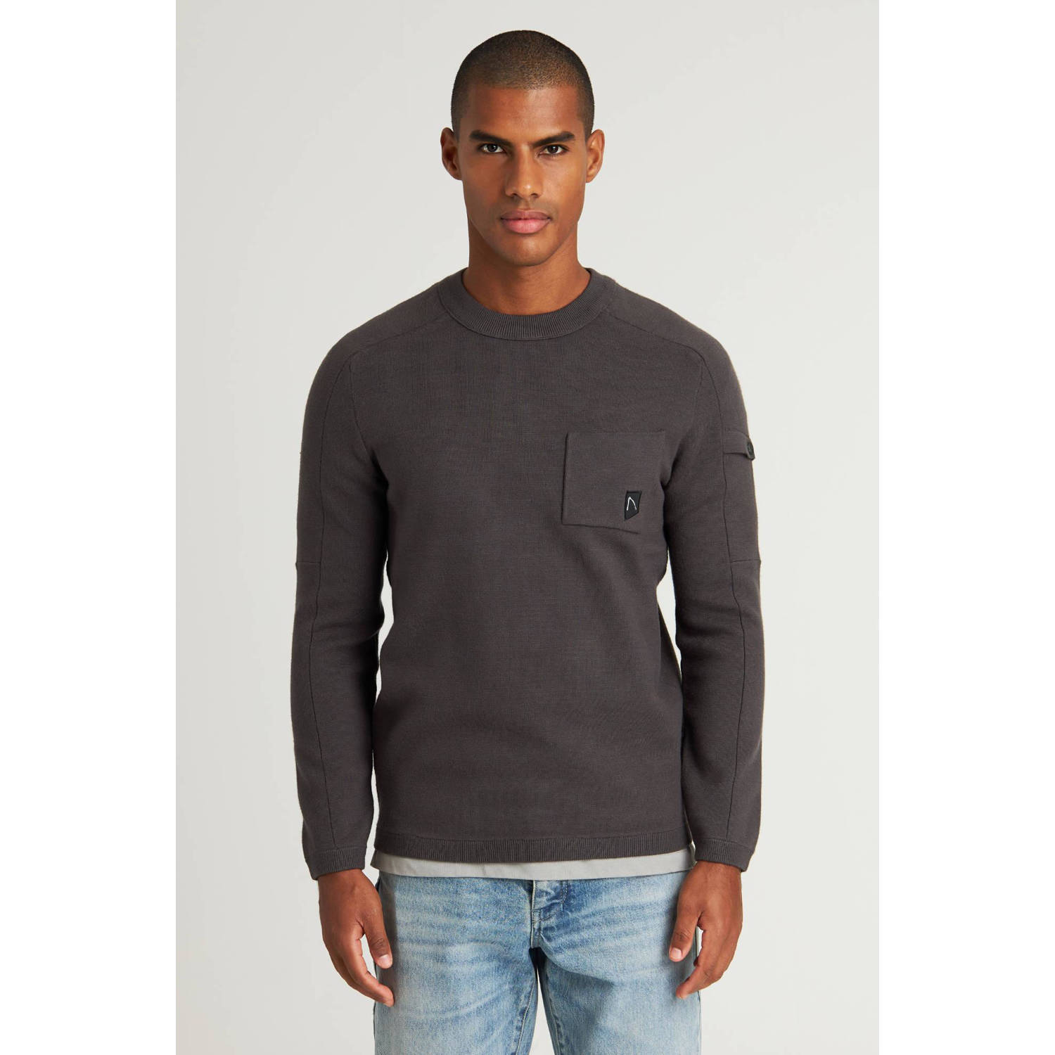 Chasin Ronde Hals Pullover Gray Heren