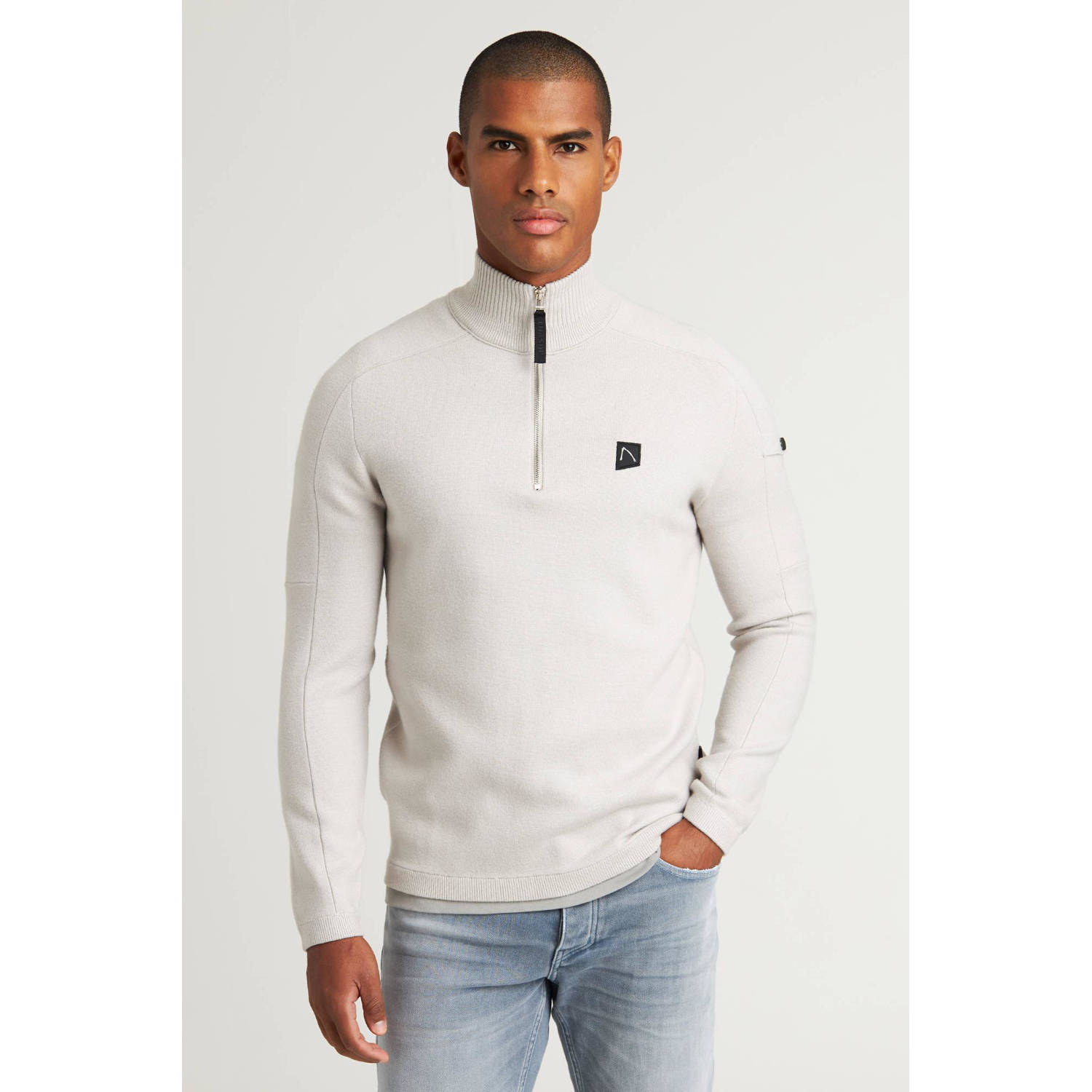 Chasin Stijlvolle Oscar Half Zip Vest White Heren