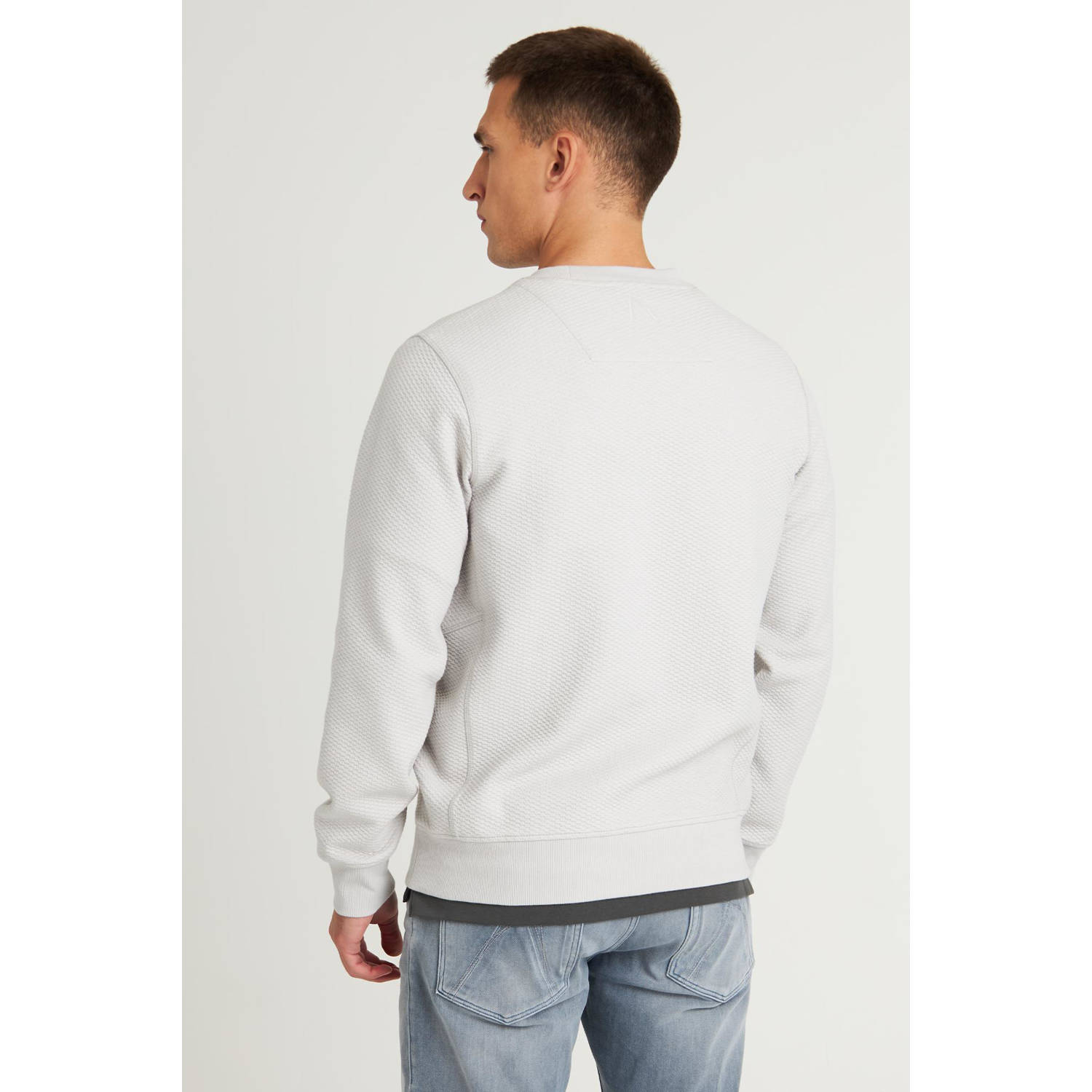 CHASIN' sweater lichtgrijs textuur