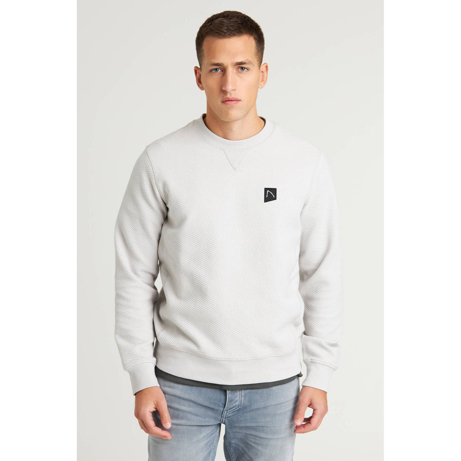 CHASIN' sweater lichtgrijs textuur