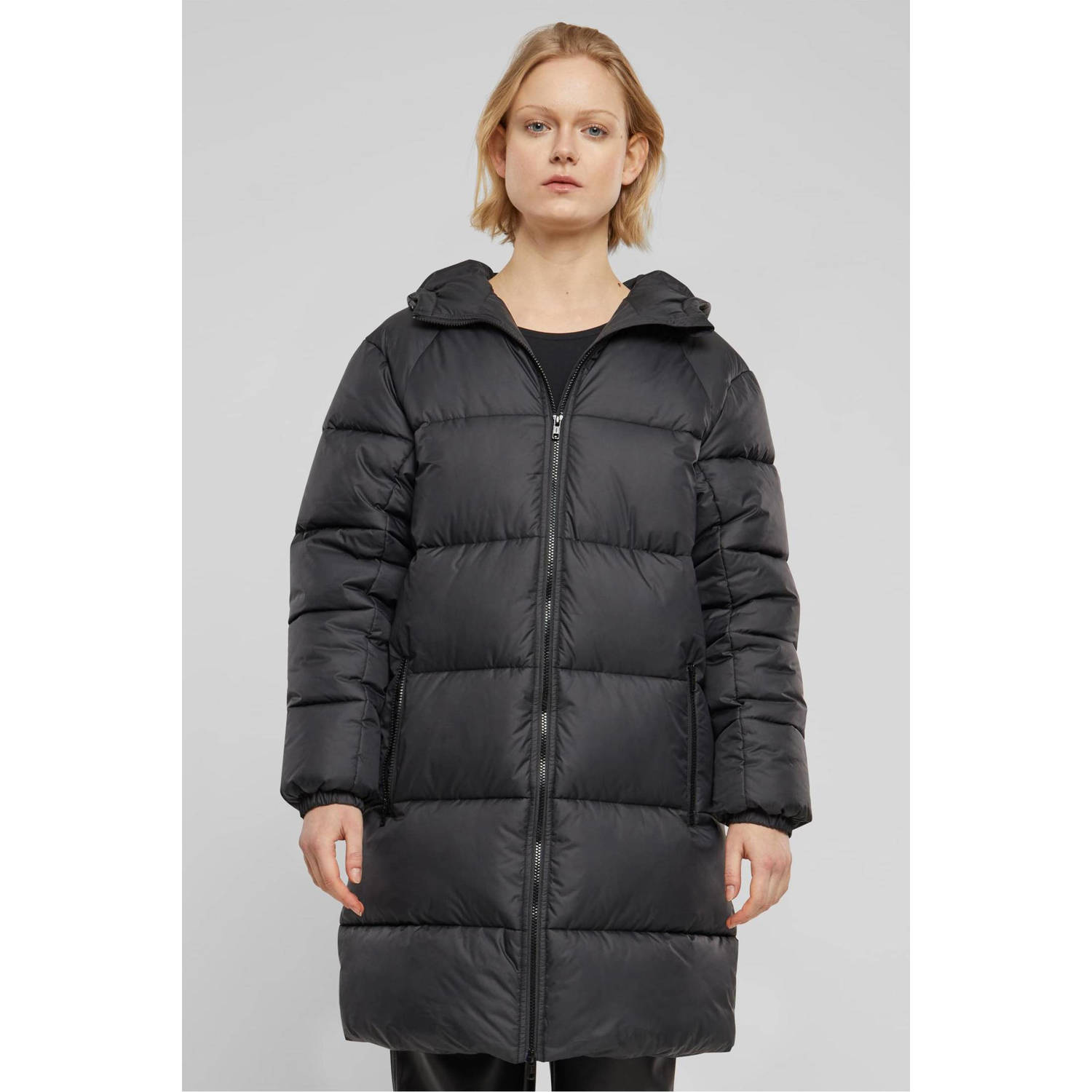 Urban Classics Curvy gewatteerde winterjas zwart