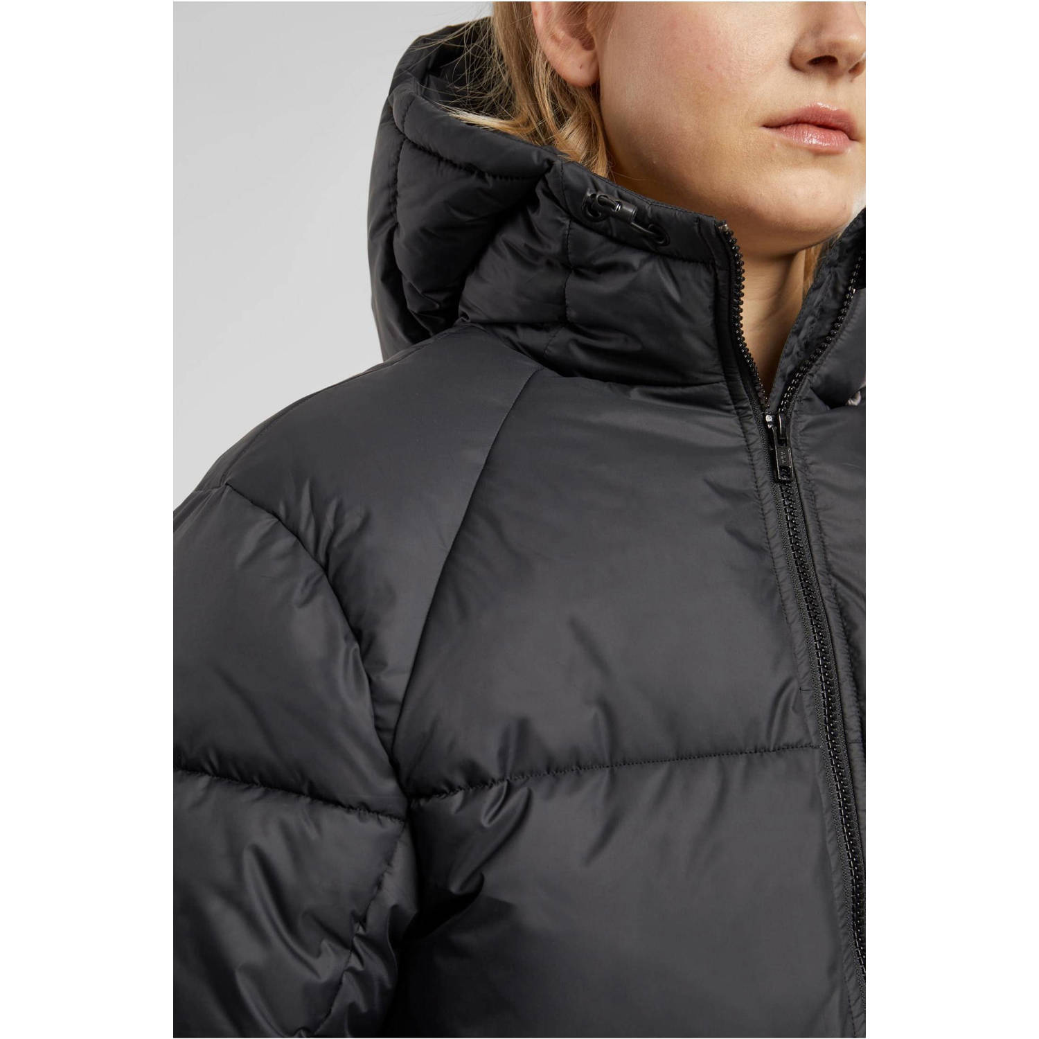 Urban Classics Curvy gewatteerde winterjas zwart