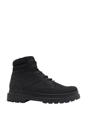   gevoerde veterboots zwart