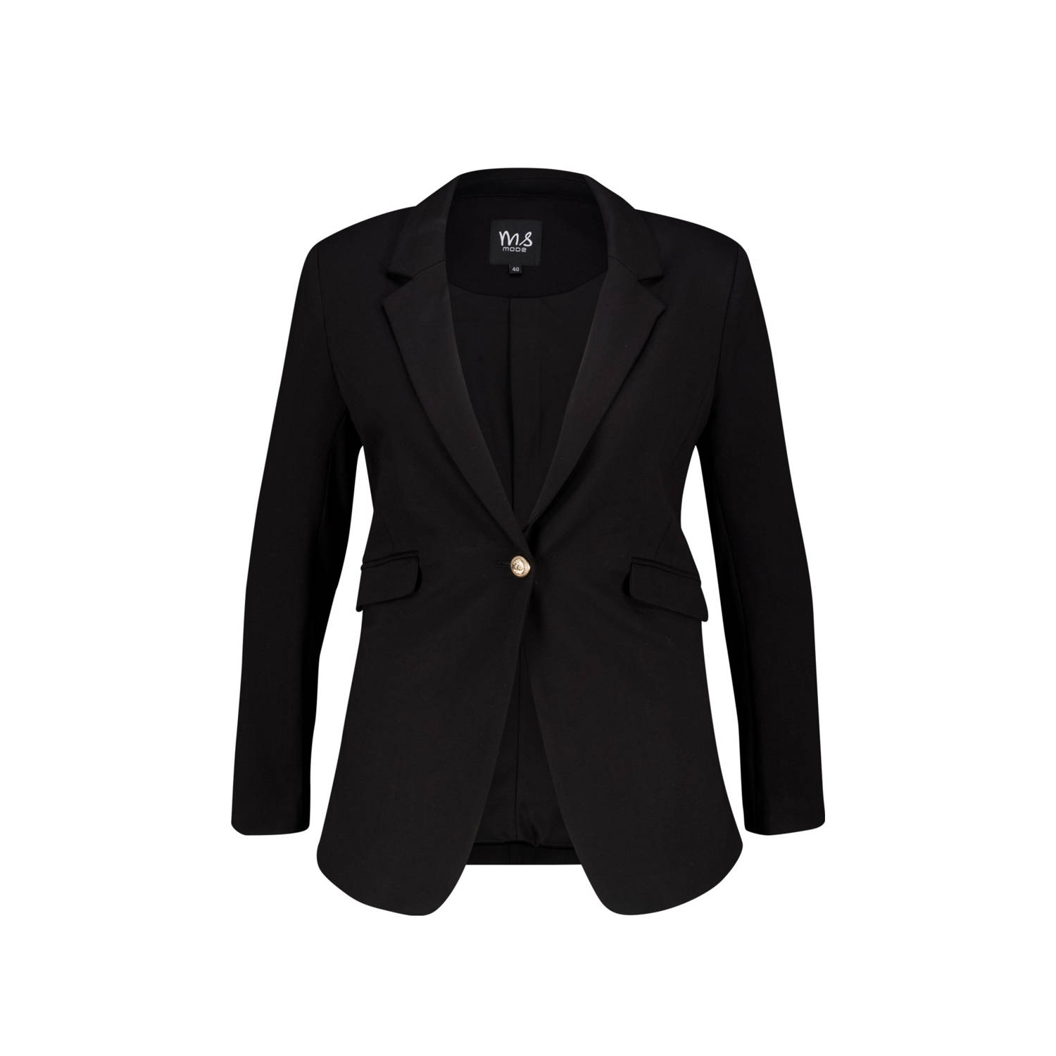 MS Mode rechtvallende blazer zwart