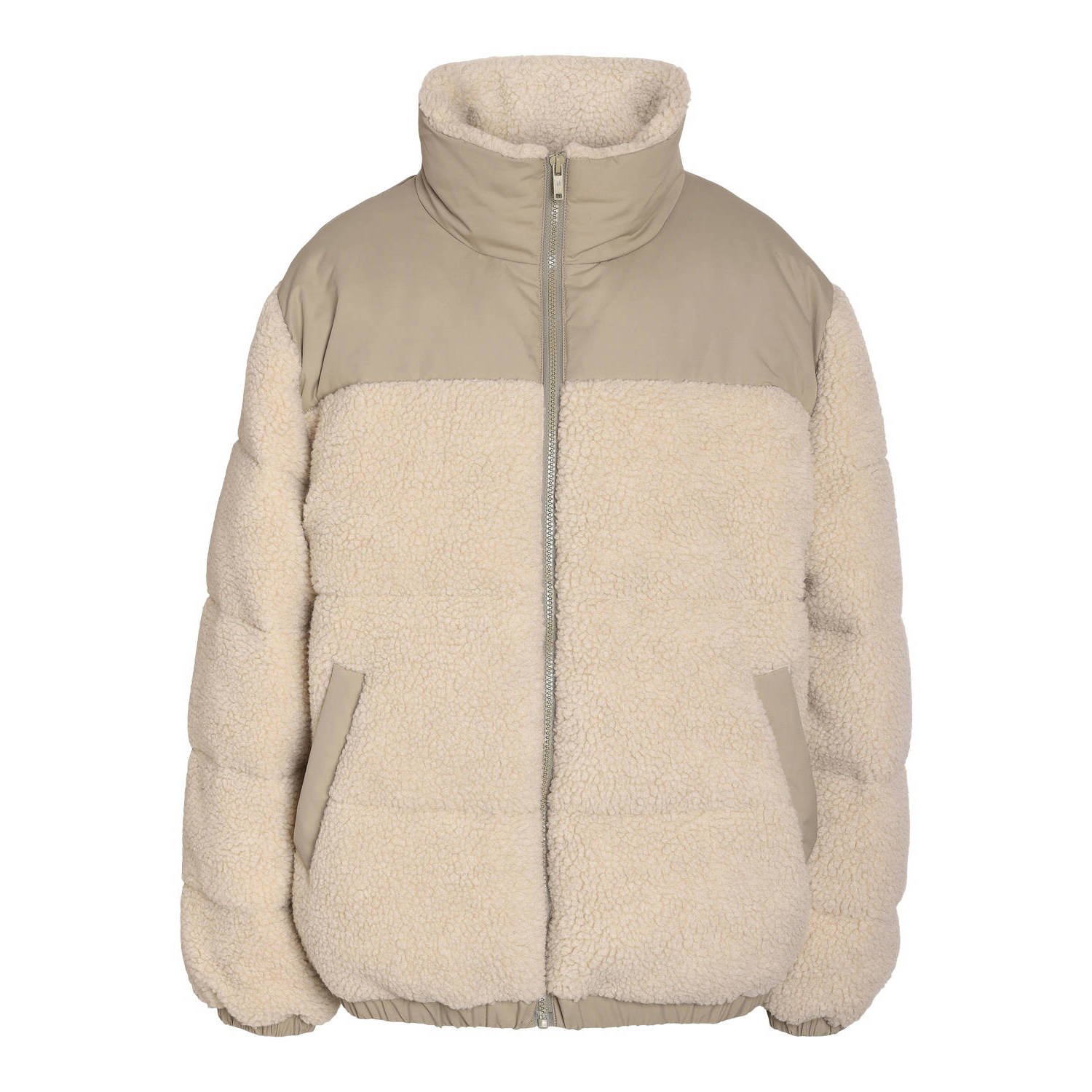 NOISY MAY gewatteerde winterjas beige