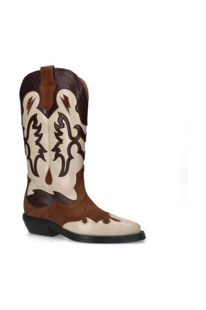 leren cowboylaarzen cognac