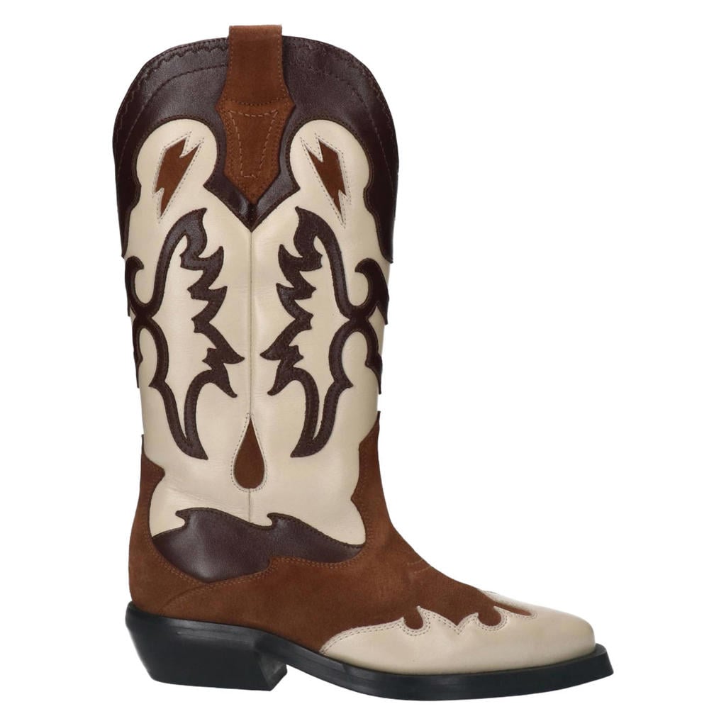 Cognackleurige dames Sacha leren cowboylaarzen