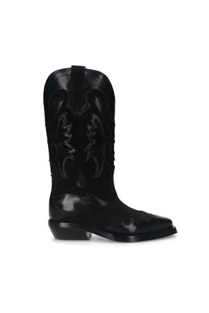   leren cowboylaarzen zwart
