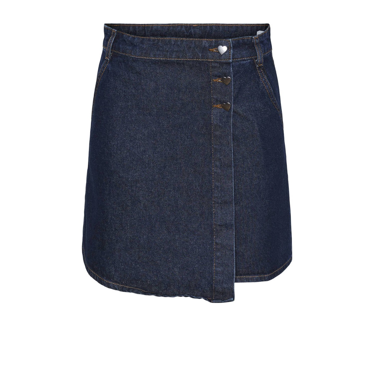 PIECES denim spijkerrok dark blue denim