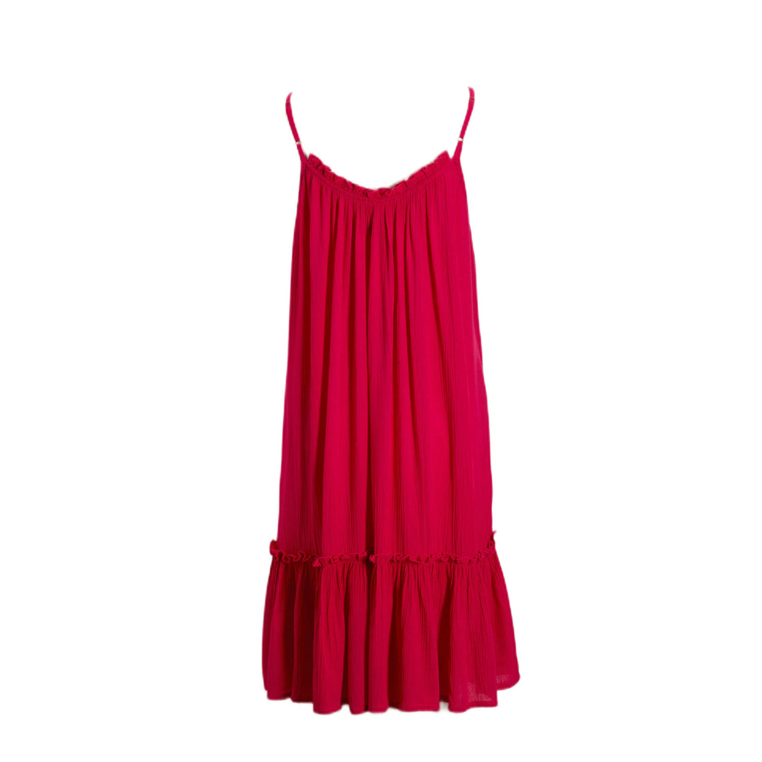 BEACHWAVE crinkle strandjurk fuchsia