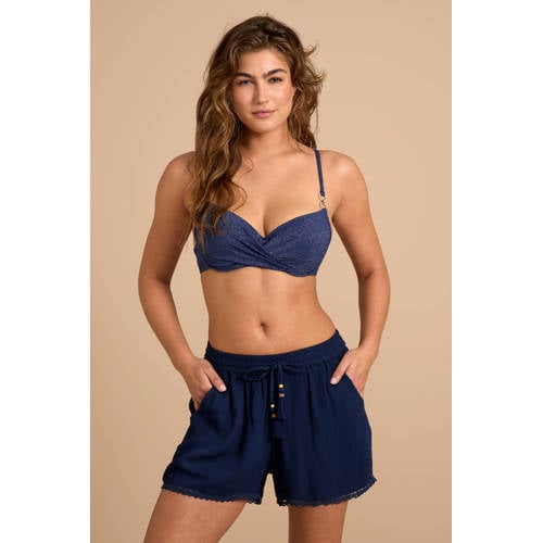 BEACHWAVE crinkle strandshort donkerblauw afbeelding