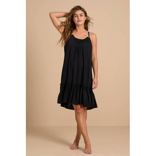 BEACHWAVE crinkle strandjurk zwart afbeelding