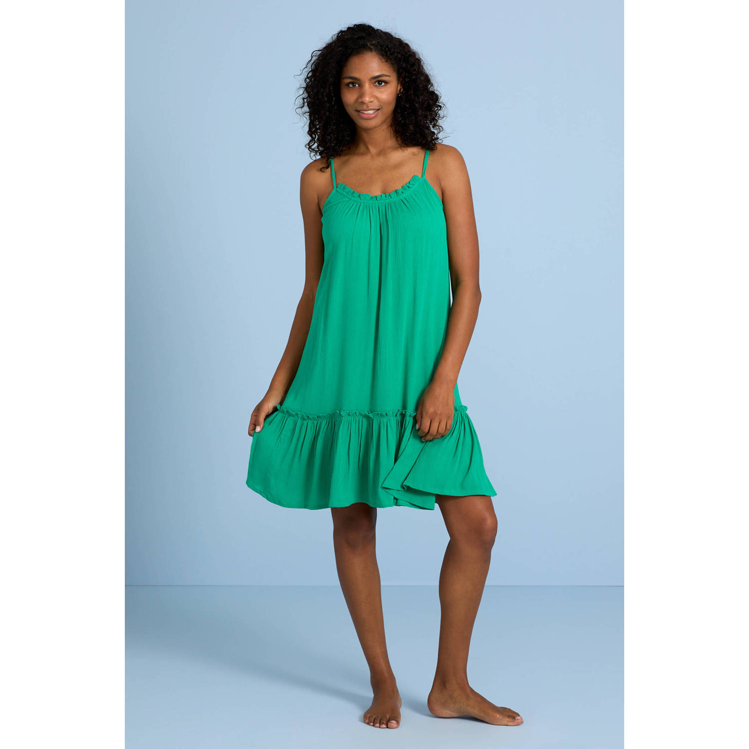 BEACHWAVE crinkle strandjurk groen