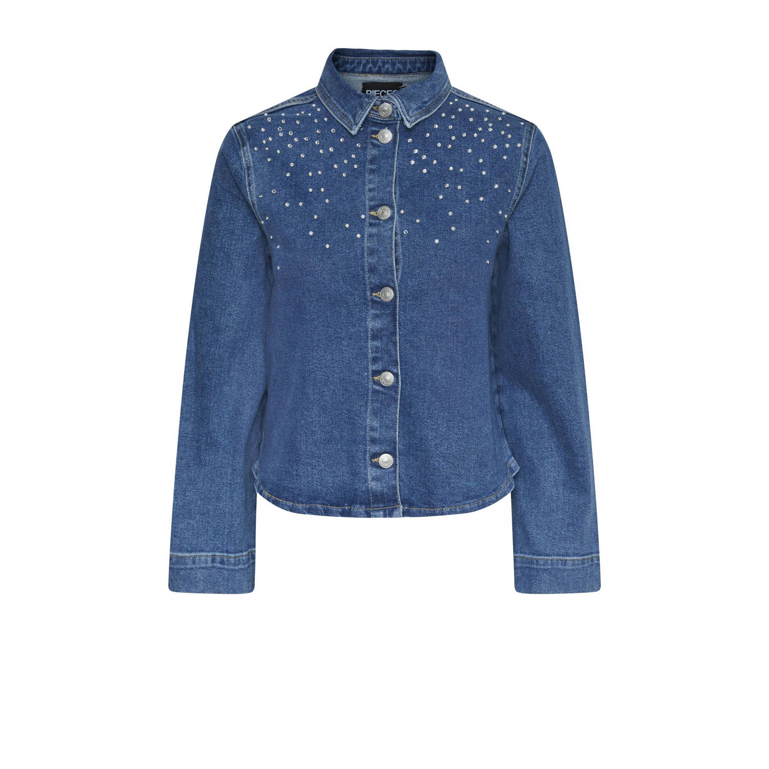 PIECES denim blouse medium blue denim