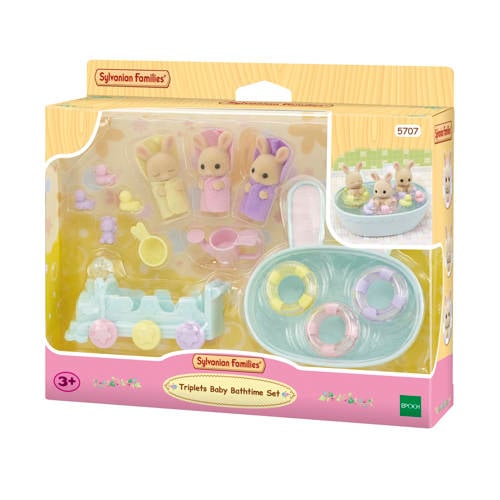 Sylvanian Families 5707 Drieling baby crème konijn badspeelset afbeelding