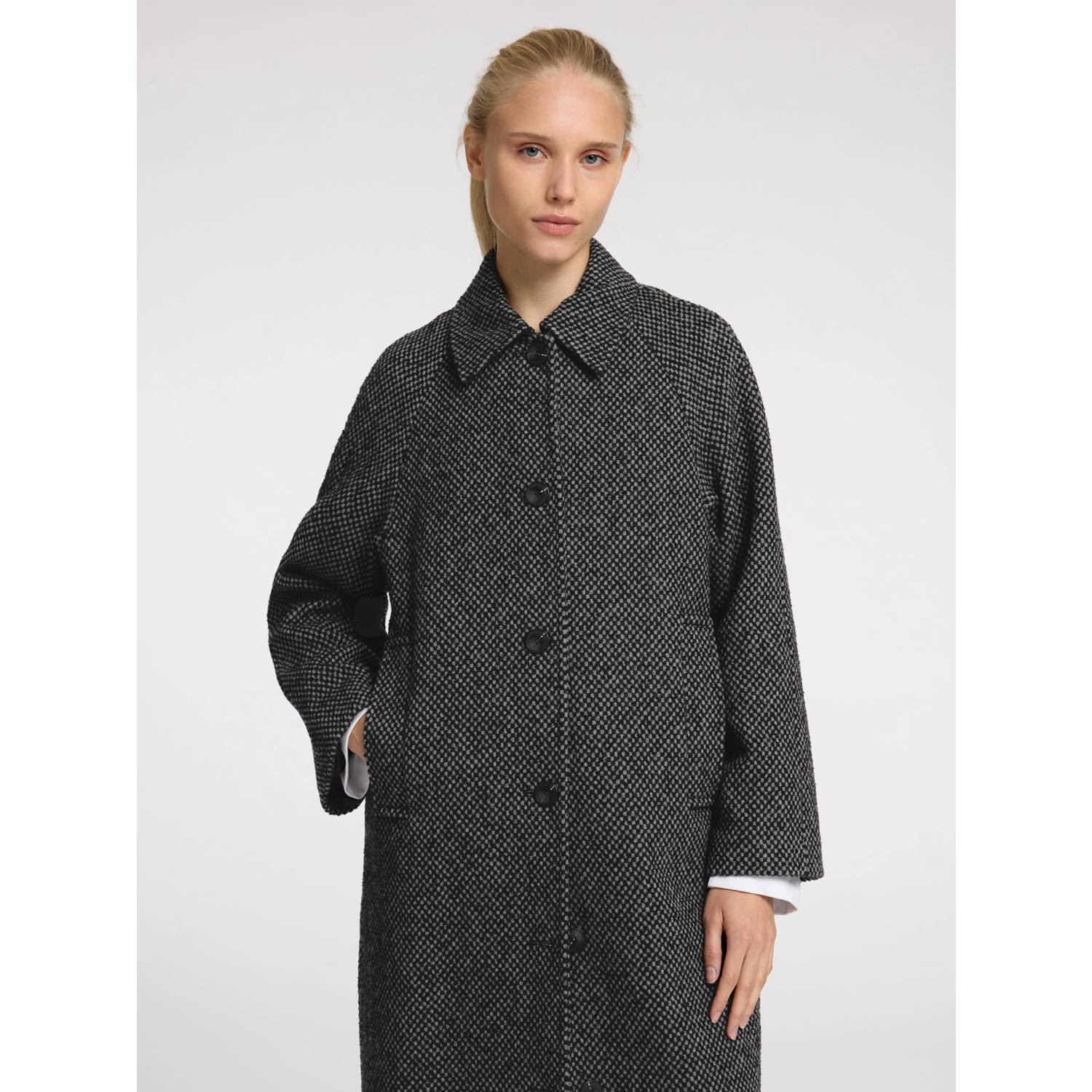 SELECTED FEMME jas SLFTASJA met all over print en textuur zwart