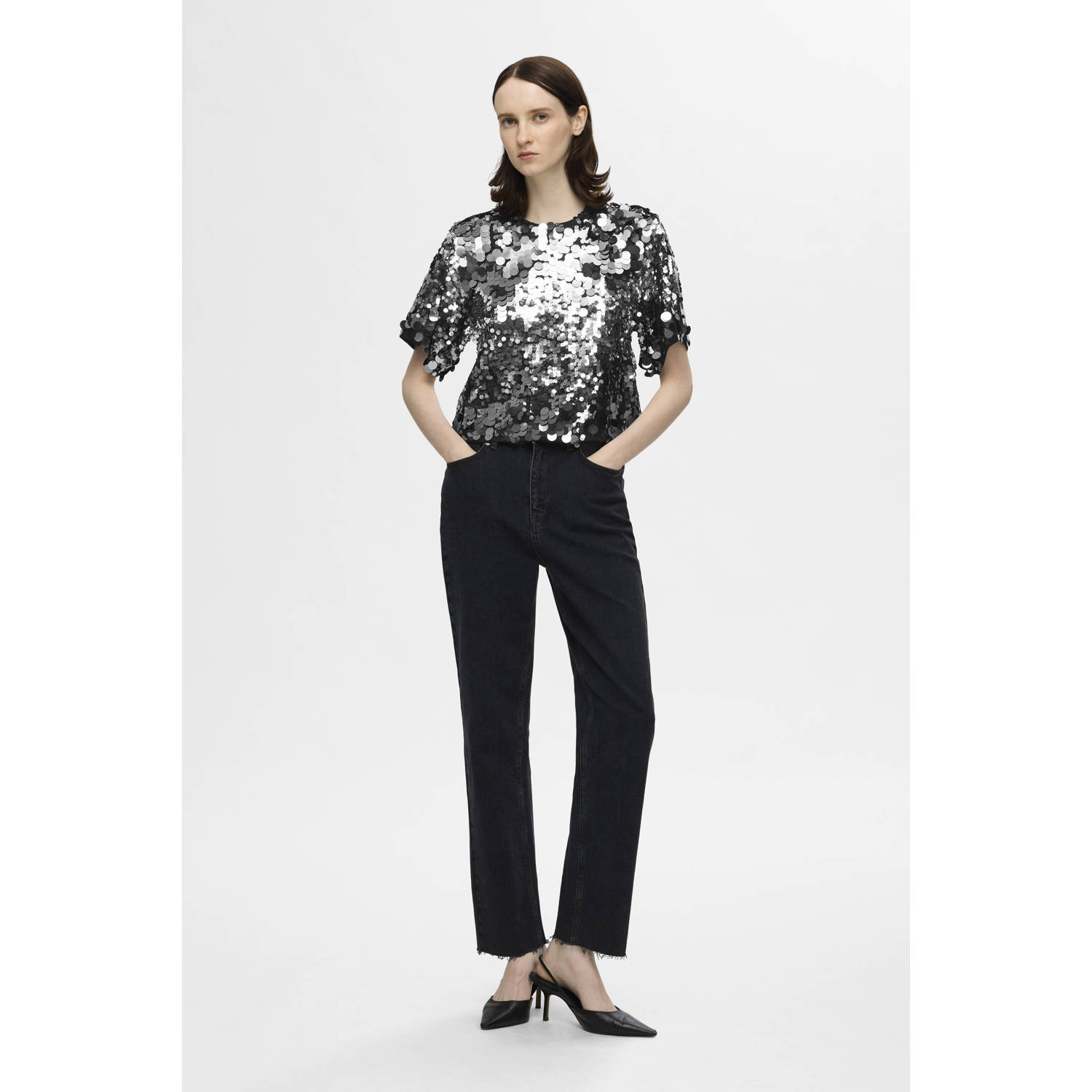 SELECTED FEMME top zilver