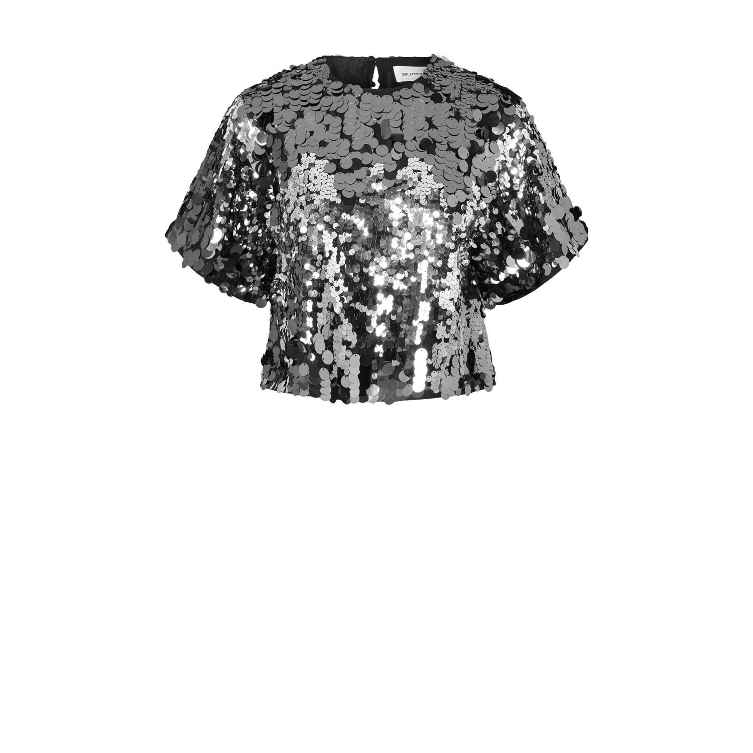 SELECTED FEMME Dames Tops & T-shirts Slftana 3 4 Sequins Top Zilver