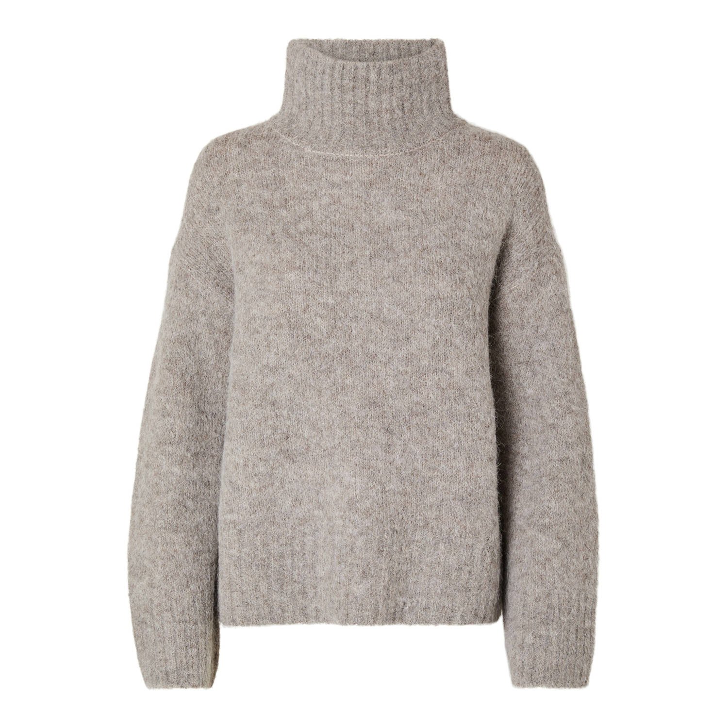 SELECTED FEMME Dames Truien & Vesten Slfgabella Ls Knit High-neck Grijs