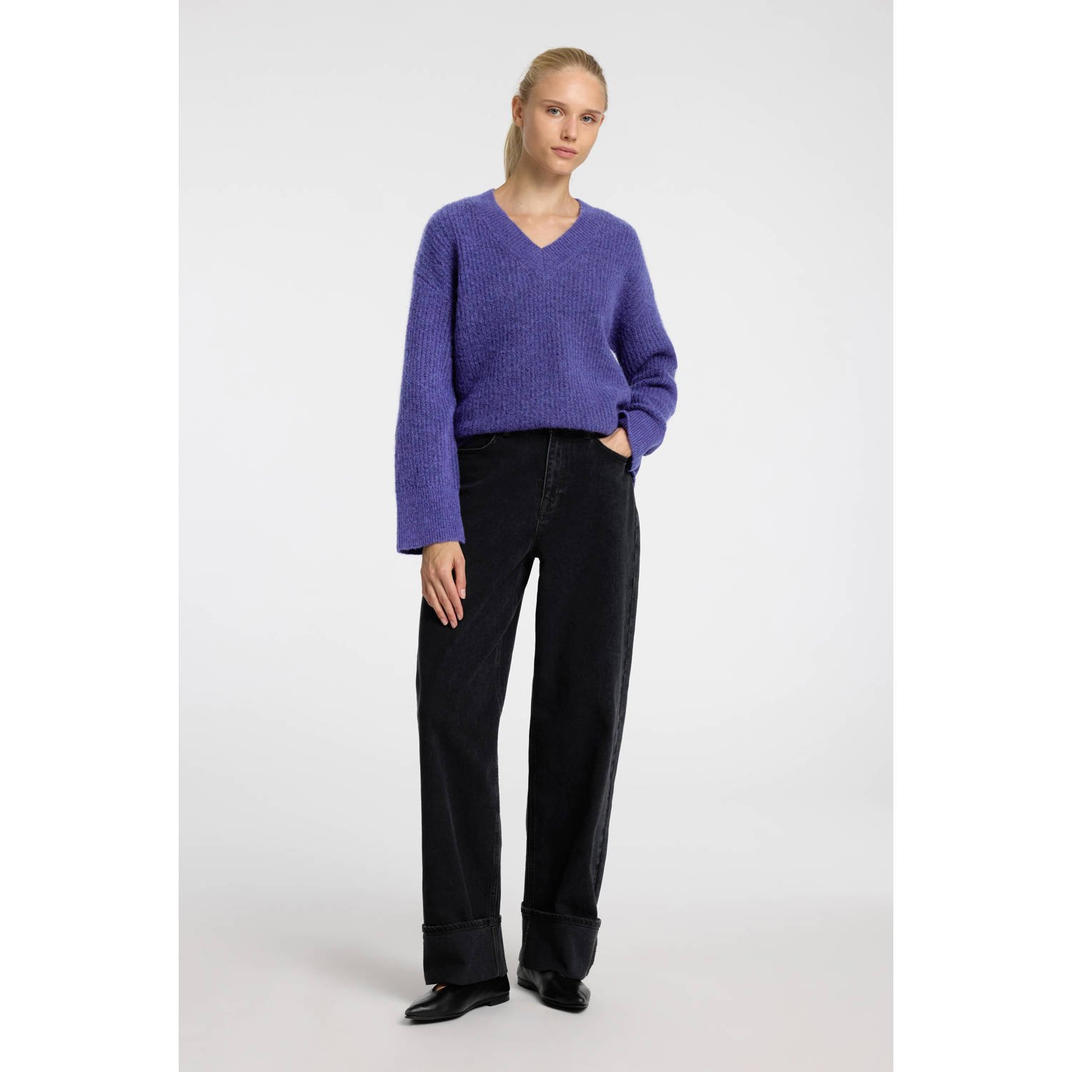 SELECTED FEMME wol gebreide trui blauw