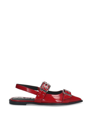  leren slingback loafers rood