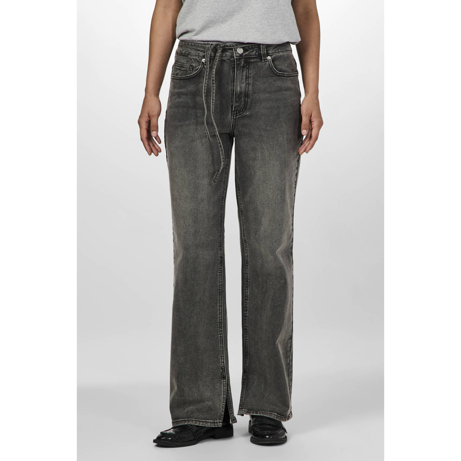 Y.A.S Grijze Wide Jeans voor veelzijdige stijl Gray Dames