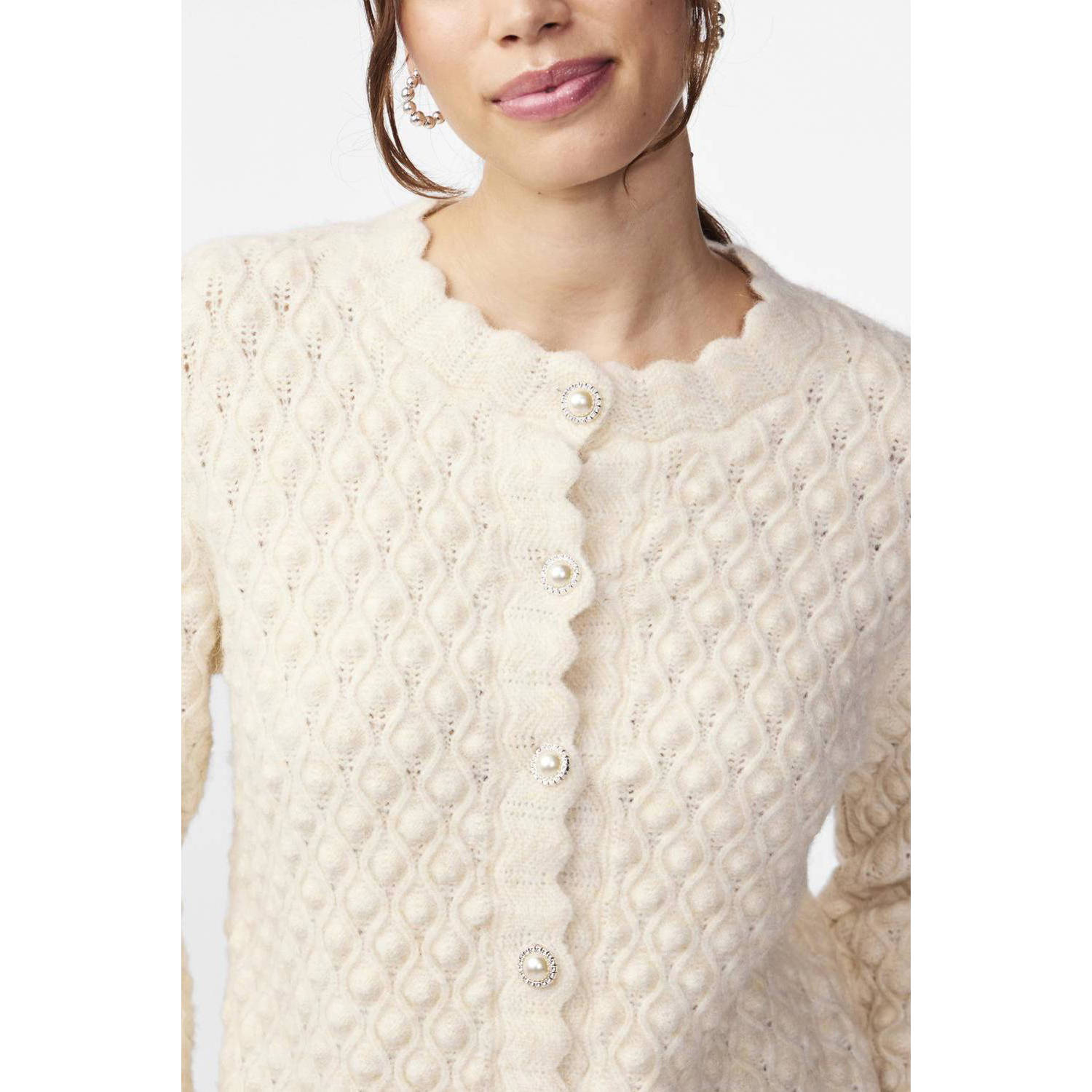 Y.A.S vest met wol ecru YASBUBBLE