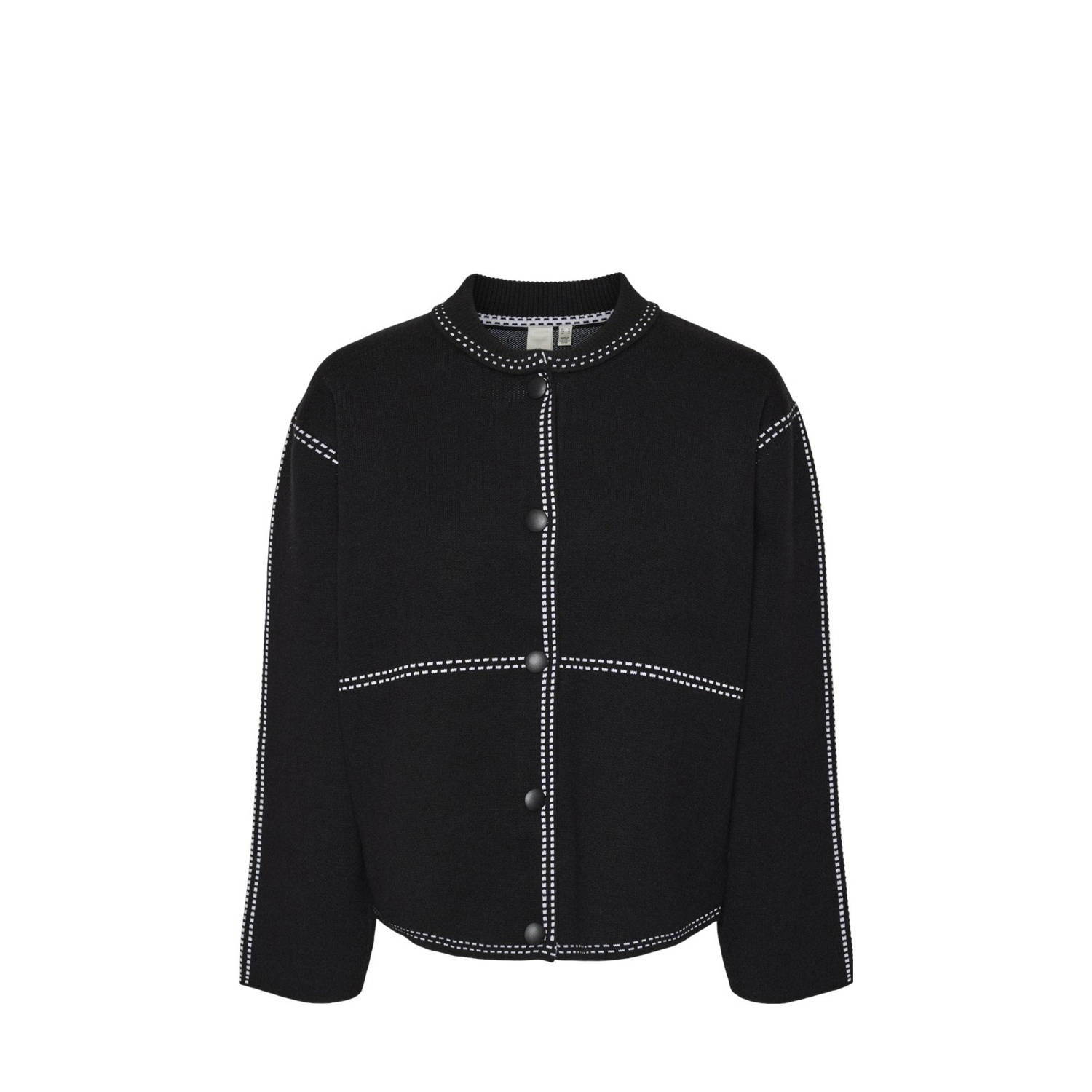Y.A.S vest zwart met wit stiksel YASJENA