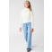 Shoeby longsleeve met hartjes en textuur gebroken wit