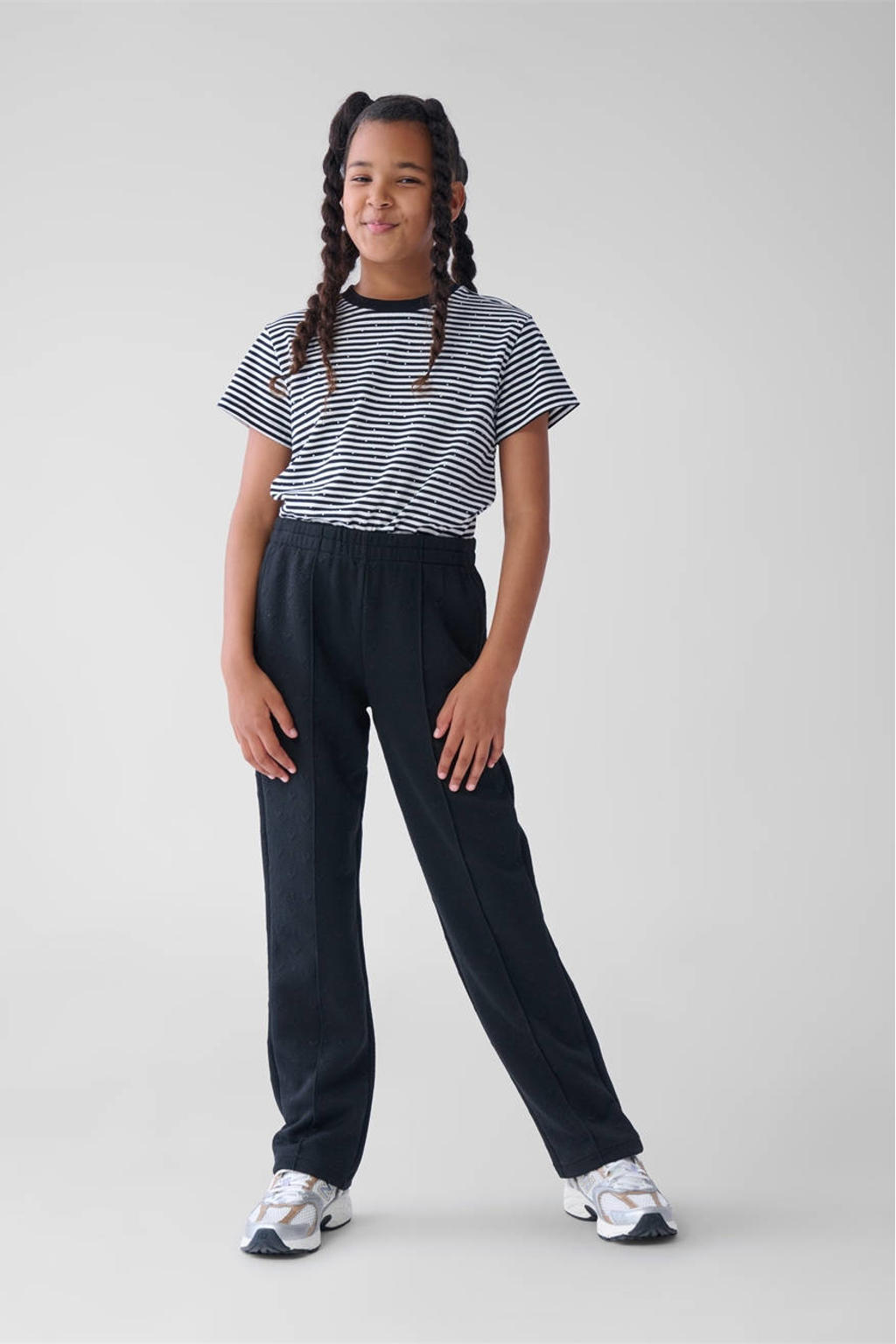 Shoeby broek met hartjes en textuur zwart