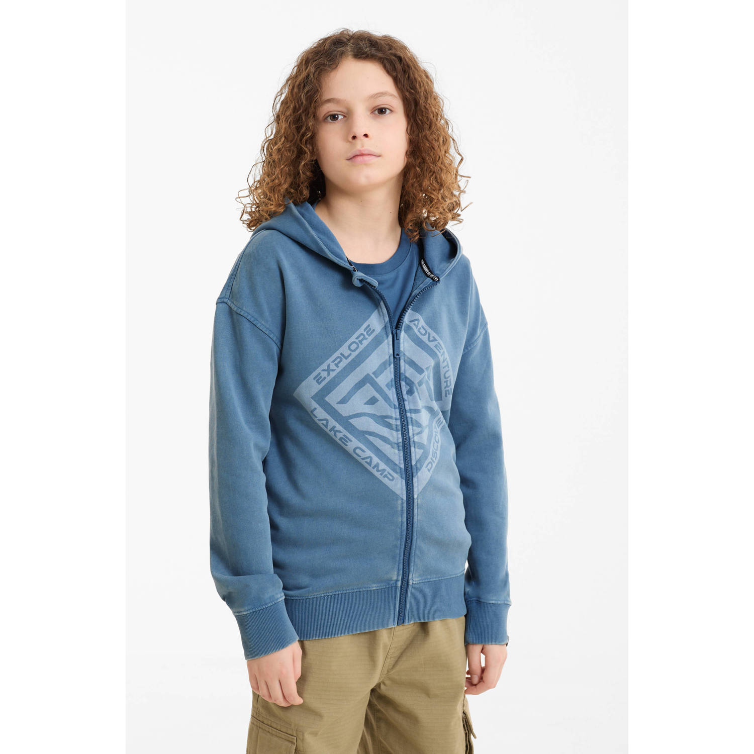 Me & My Monkey vest met printopdruk blauw