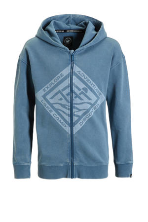 vest met printopdruk blauw