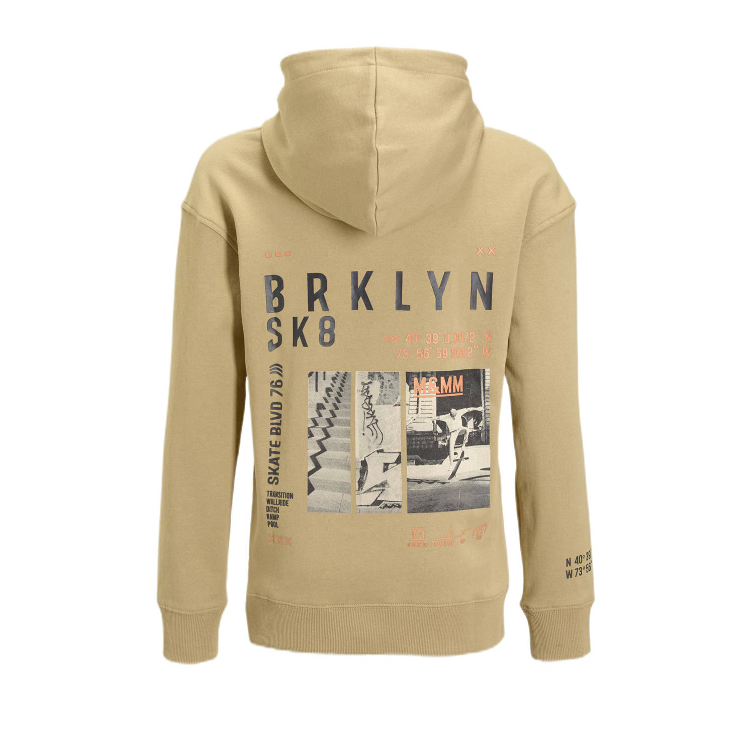Me & My Monkey hoodie met printopdruk beige