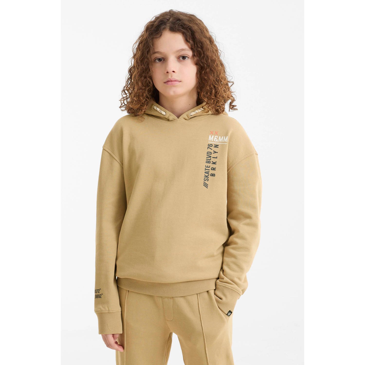 Me & My Monkey hoodie met printopdruk beige