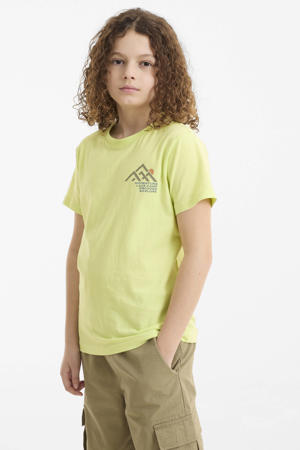 T-shirt met printopdruk limegroen