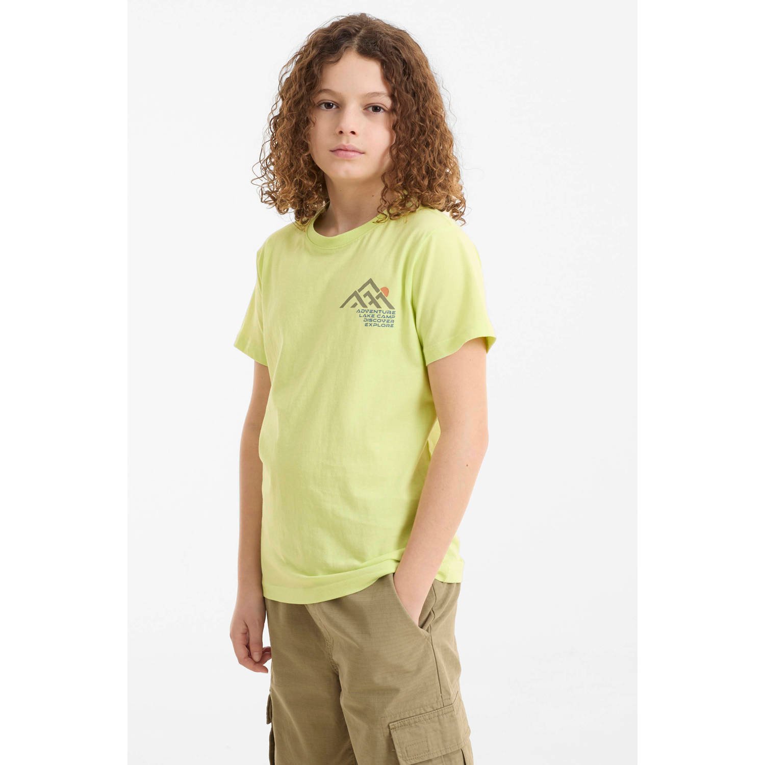 Me & My Monkey T-shirt met printopdruk limegroen