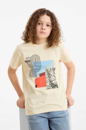 T-shirt met printopdruk beige