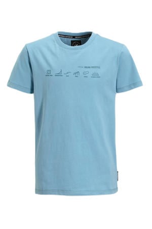 T-shirt met printopdruk lichtblauw